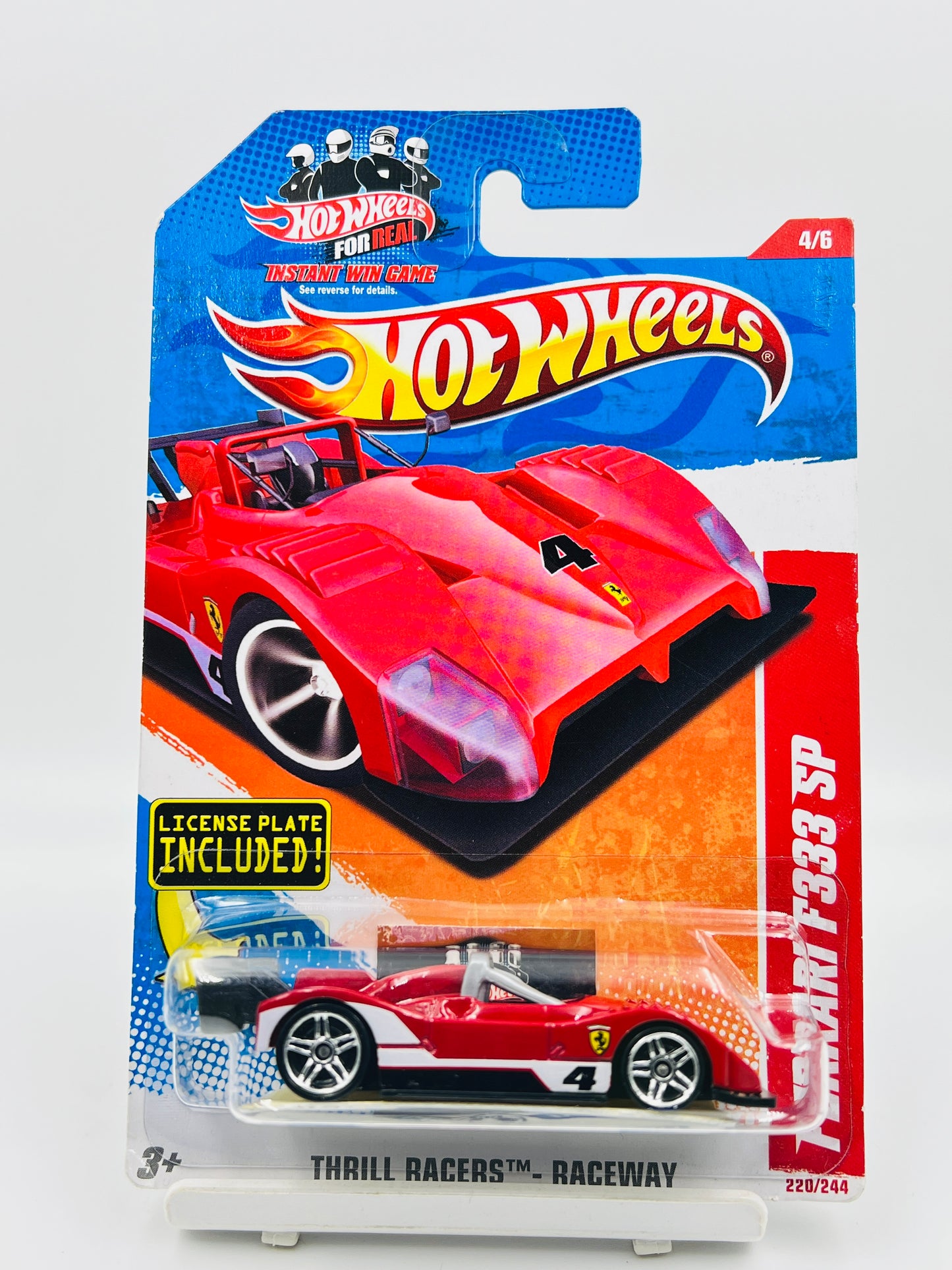 HOT WHEELS - FERRARI 333 SP - RED - WITH LICENSE PLATE - 1D