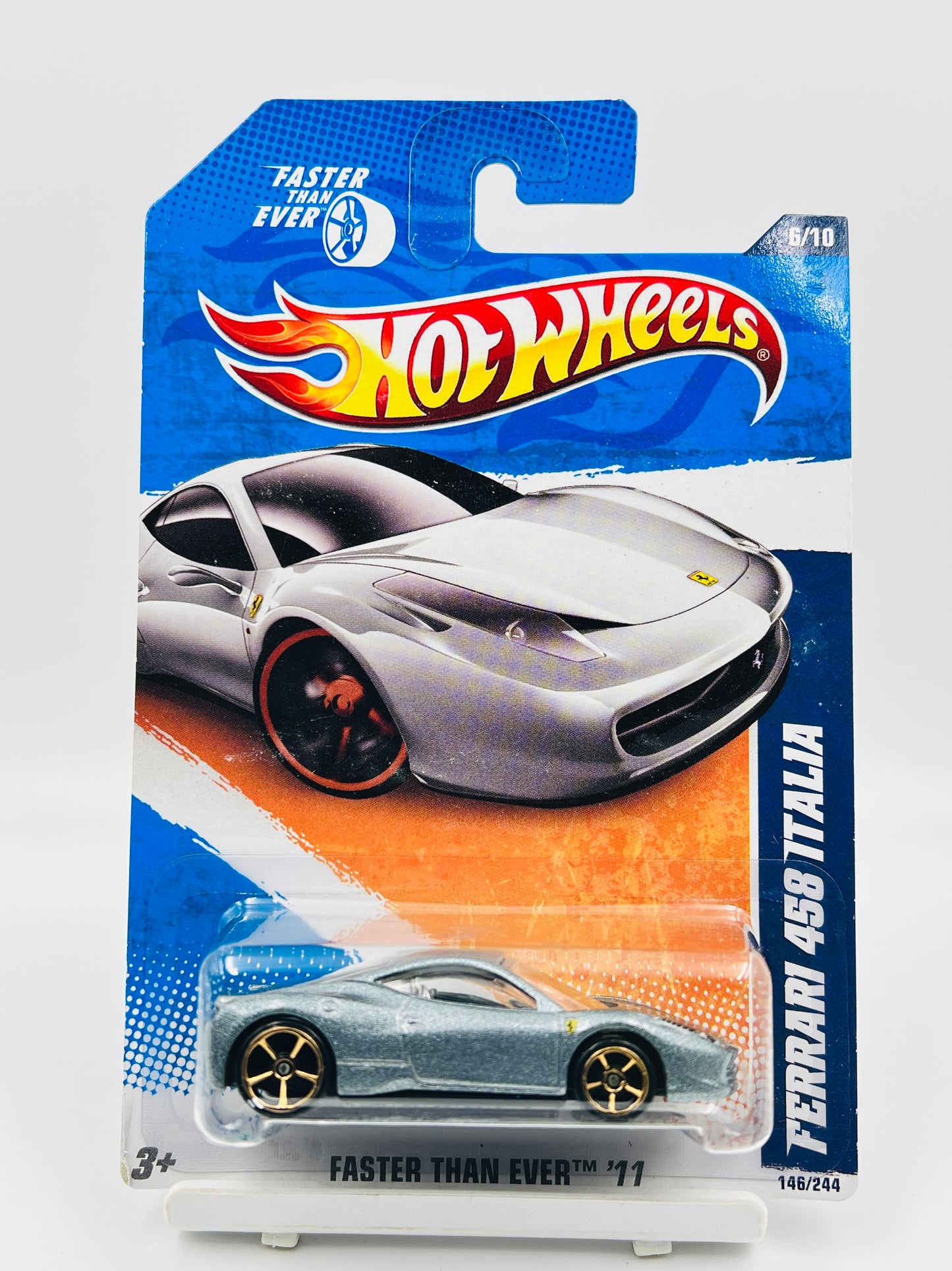 HOT WHEELS - FERRARI 458 ITALIA - SILVER - 1D