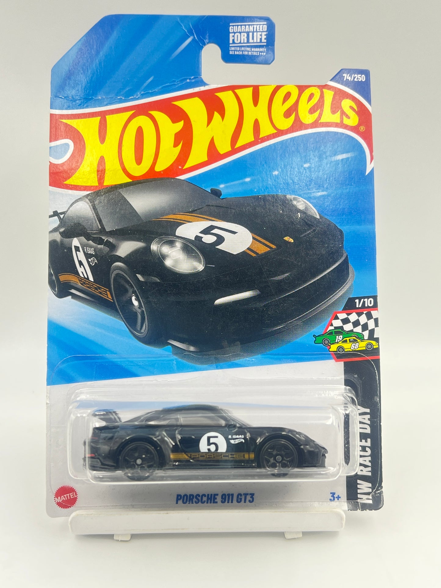 CREASED - IMPORTED - HOT WHEELS - PORSCHE 911 GT3 - BLACK - 3E