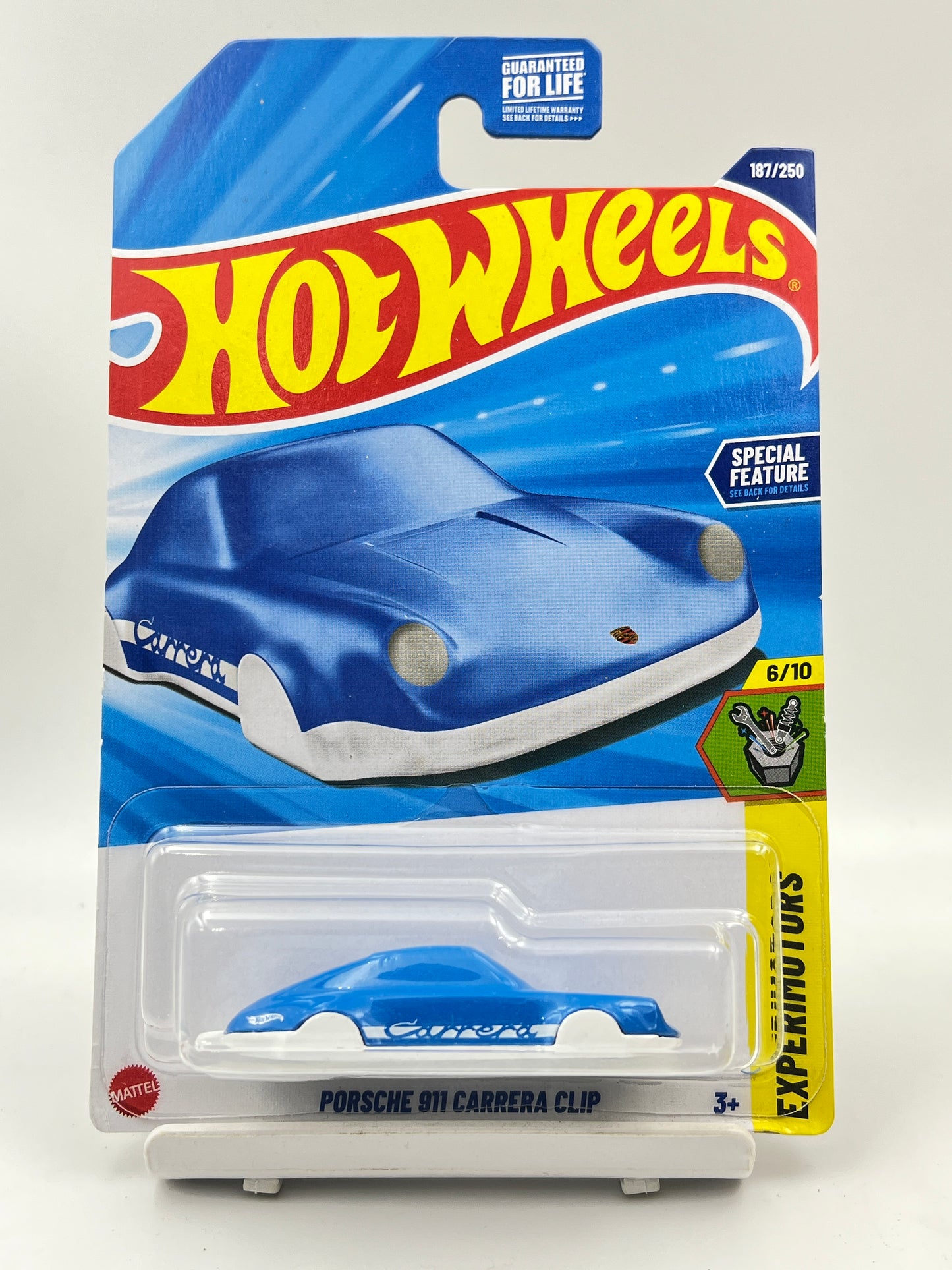 KEYCHAIN HOLDER - IMPORTED - HOT WHEELS - PORSCHE 911 CARRERA CLIP - BLUE - 1B