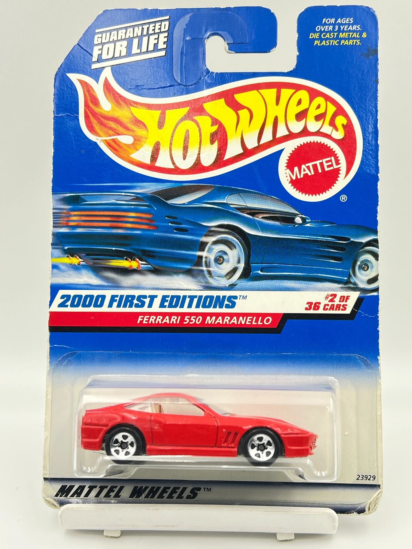 CREASED CARD - HOT WHEELS - FERRARI 550 MARANELLO - RED - 1D - Its Fun