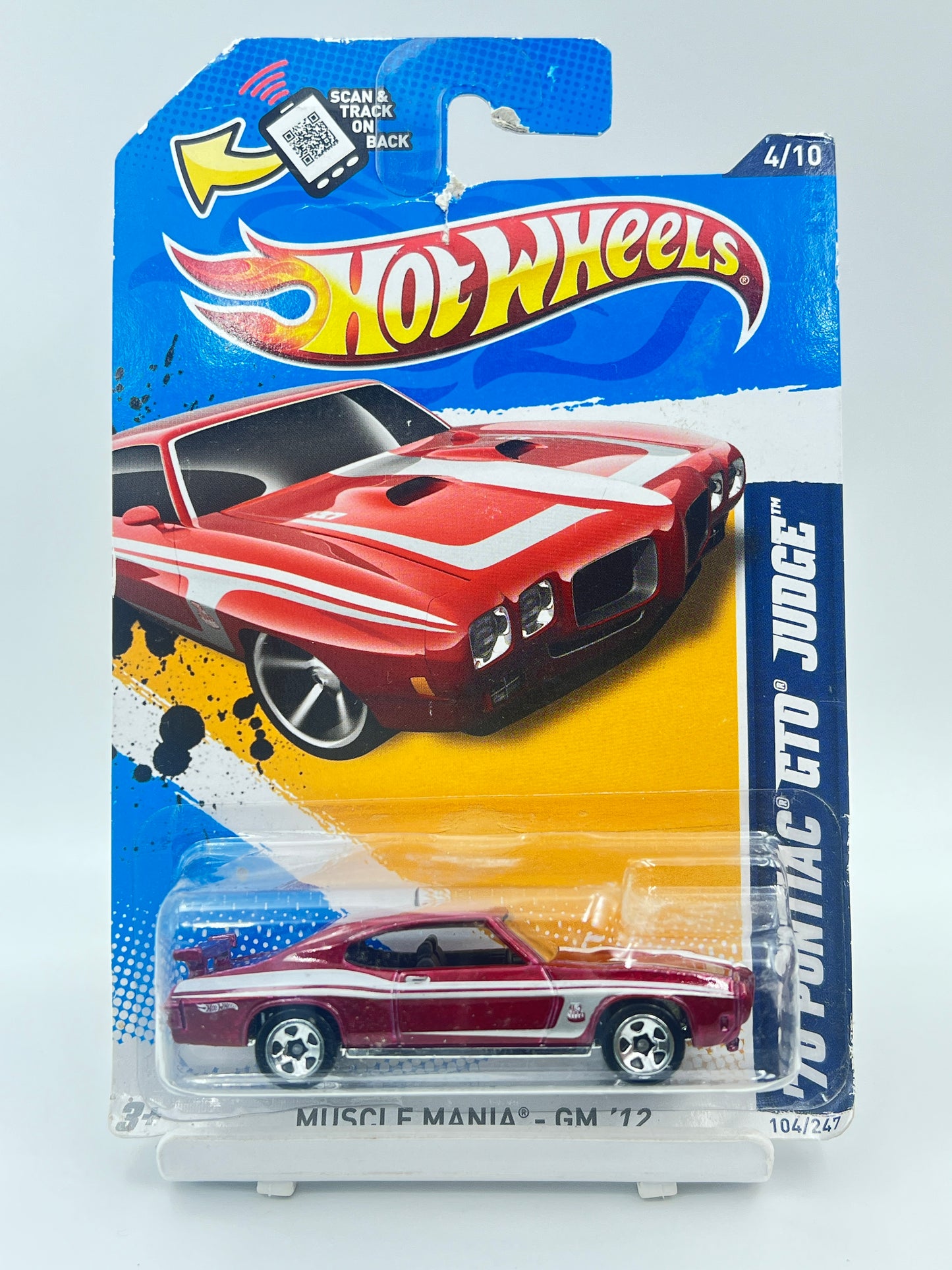DAMAGED CARD - HOT WHEELS - 70 PONTIAC GTO JUDGE - 4F