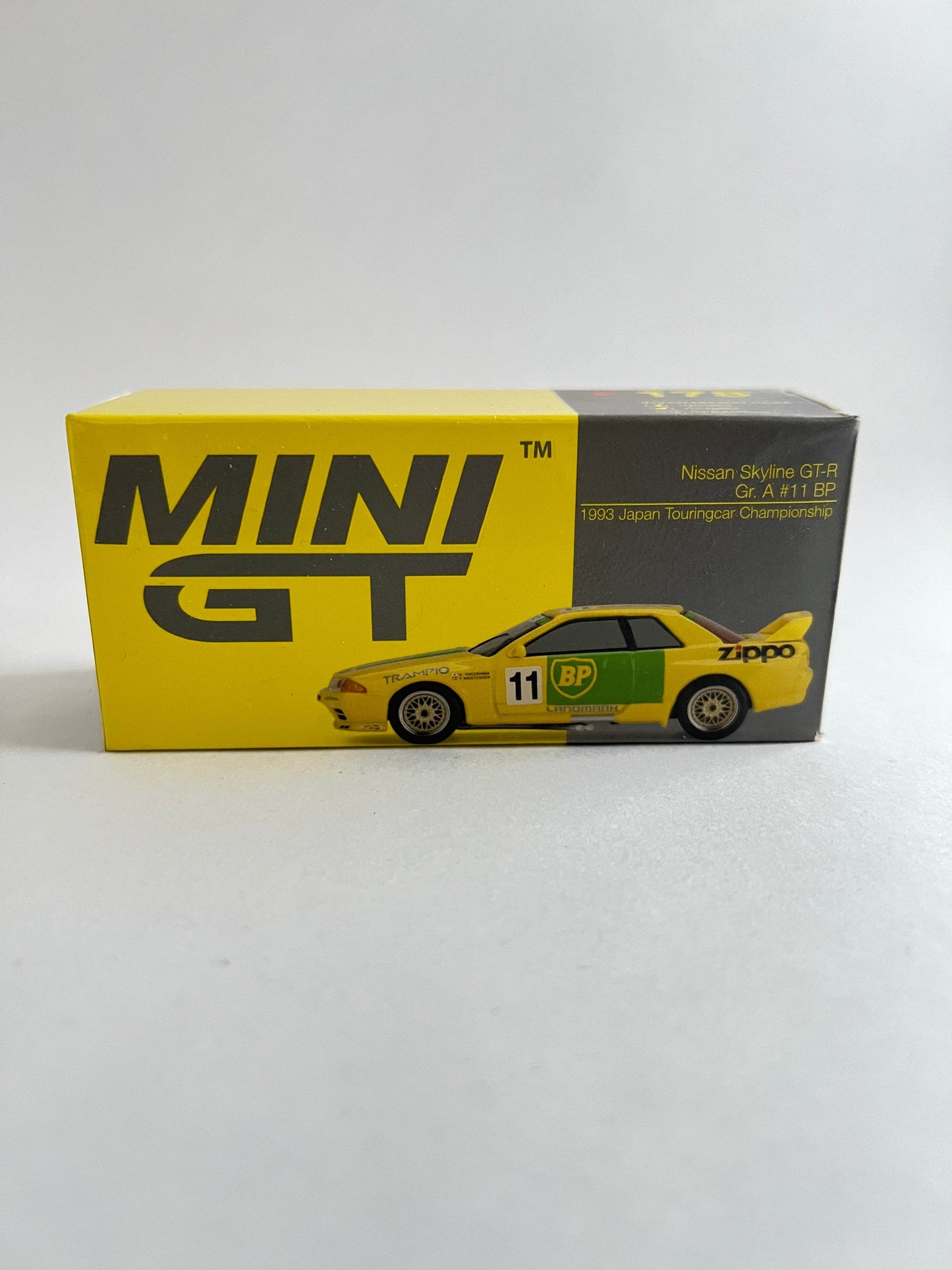 MINI GT - NOT SEALED -NISSAN SKYLINE GT-R Gr. A #11 BP - 1993 JAPAN TOURINGCAR CHAMPIONSHIP - Its Fun