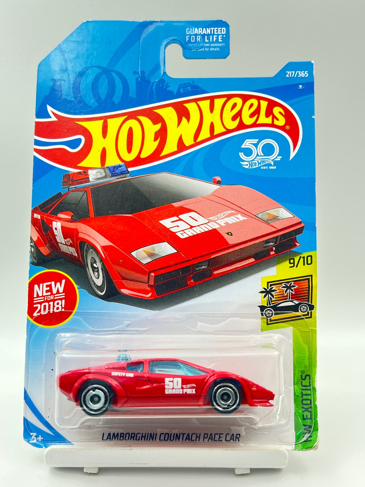 DAMAGED CARD - IMPORTED - HOT WHEELS - LAMBORGHINI COUNTACH PACE CAR - RED - 6A