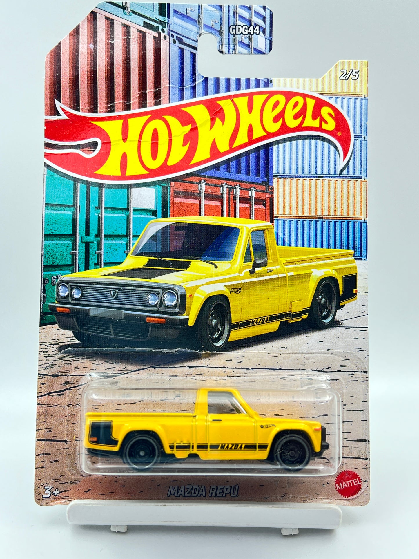 CREASED CARD - IMPORTED - HOT WHEELS - MAZDA REPY 0 YELLOW - 4F