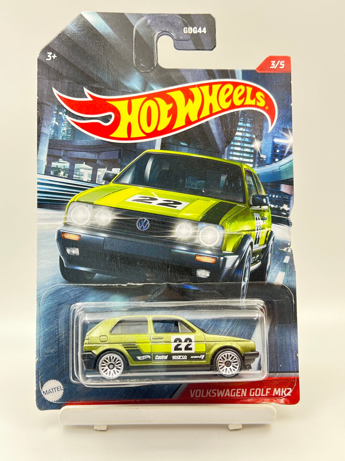 DAMAGED CARD - HOT WHEELS - VOLKSWAGEN GOLF MK2 - 7B