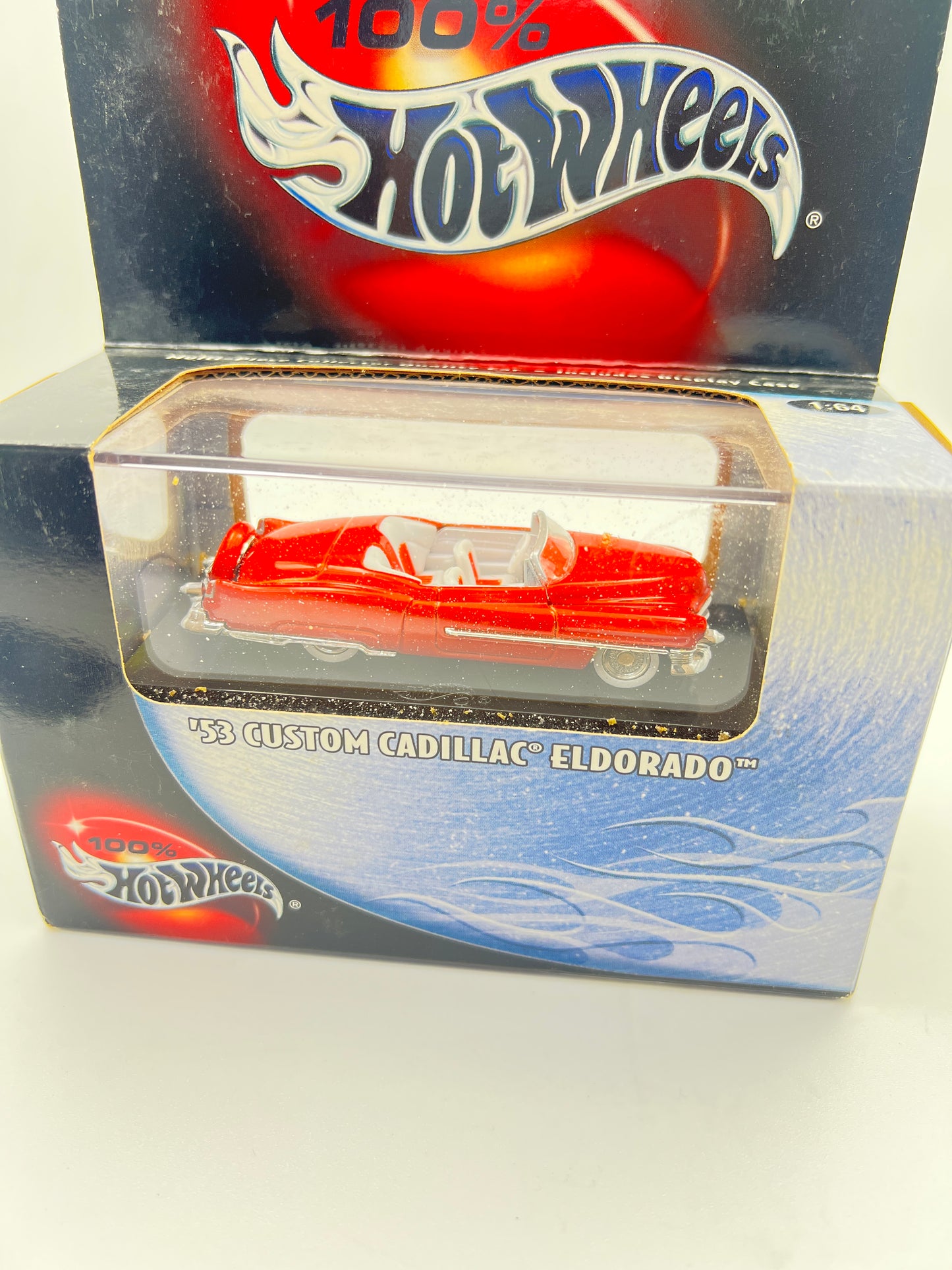 HOT WHEELS ORIGINALS - 53 CUSTOM CADILLAC ELDORADO - ACRYLIC CASE SEALED - RUBBER BAND RESIDUE DUE TO AGEING