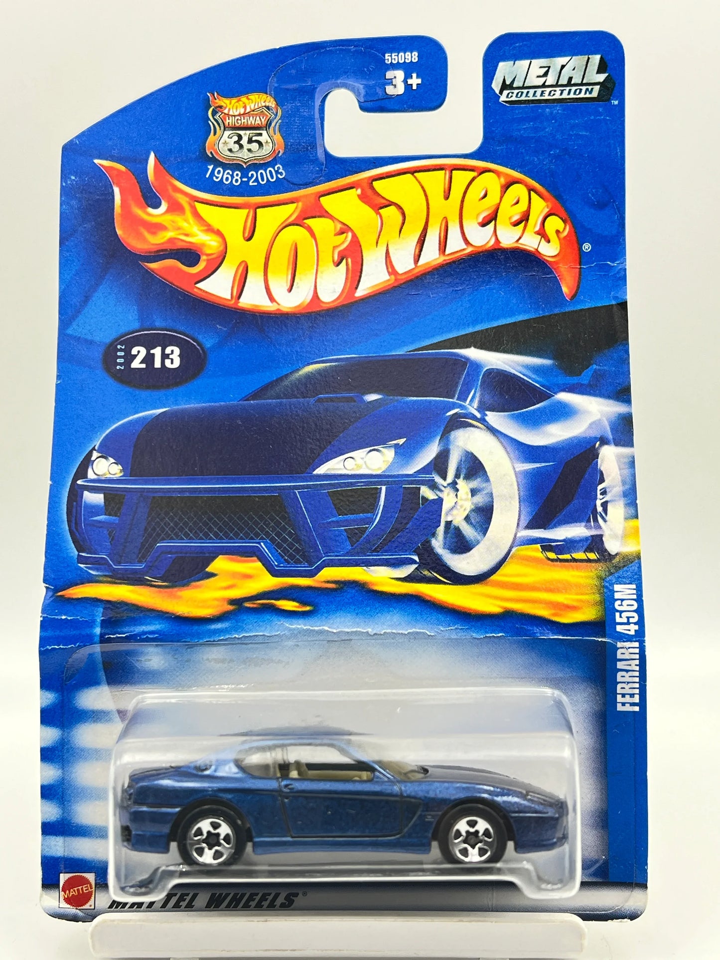 CREASED CARD - HOT WHEELS - FERRARI 456M - BLUE - FULL METAL - 4F - Its Fun