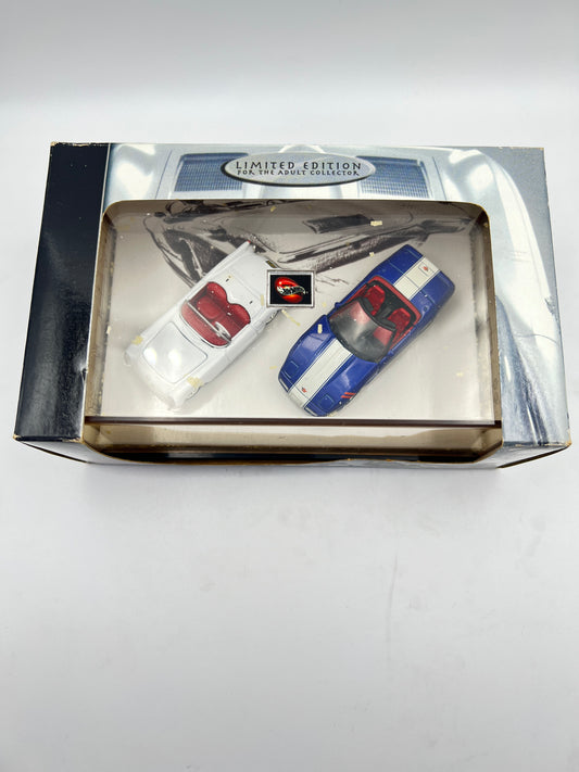LIMITED EDITION HOT WHEELS ORIGINALS - 1953 CORVETTE / 96 GRAND SPORT - ACRYLIC CASE SEALED - DUAL CARS - RUBBER BAND RESIDUE DUE TO AGEING