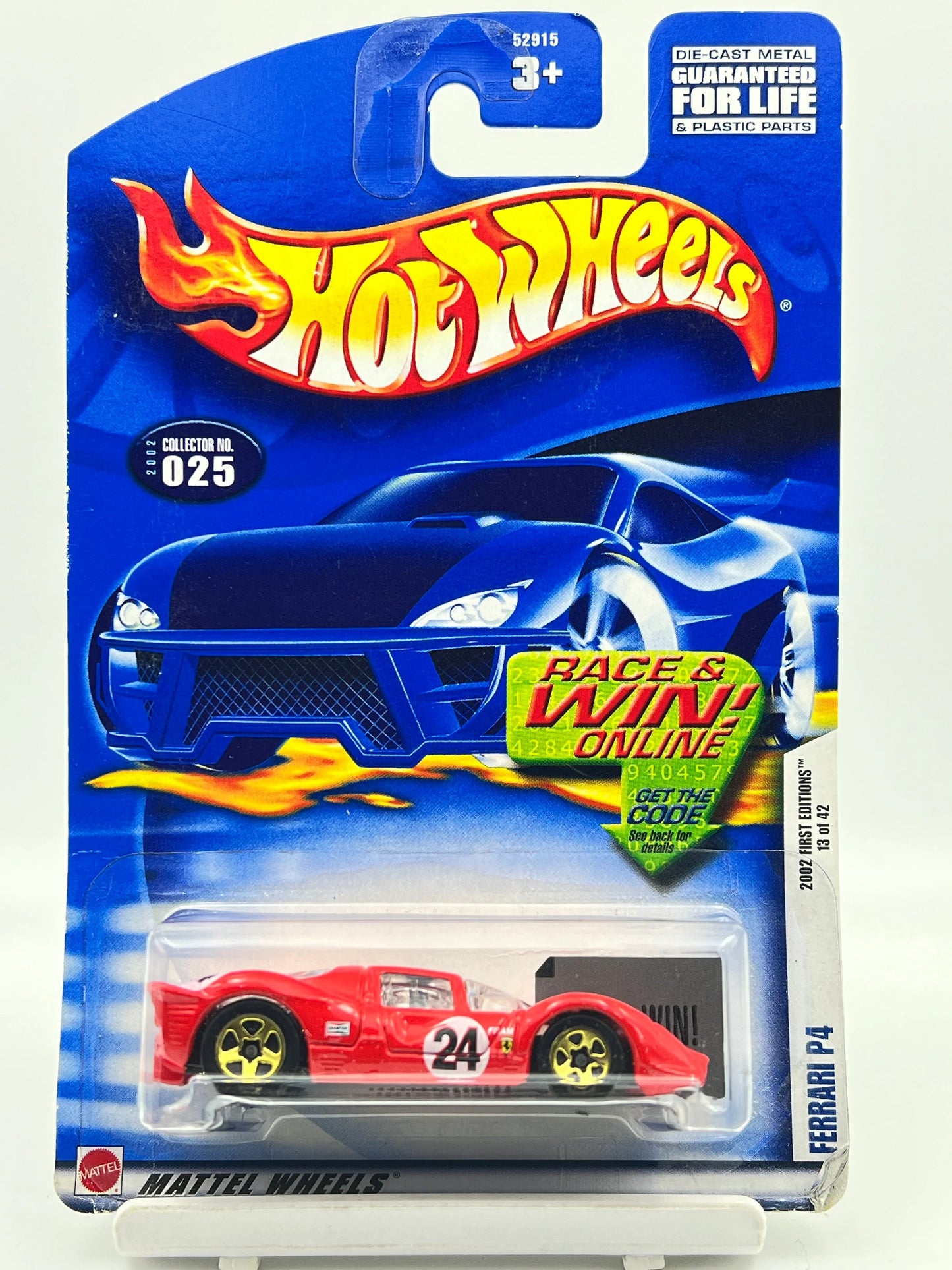 CREASED CARD SOFT EDGES - HOT WHEELS - FERRARI P4 - RED - 4G - Its Fun