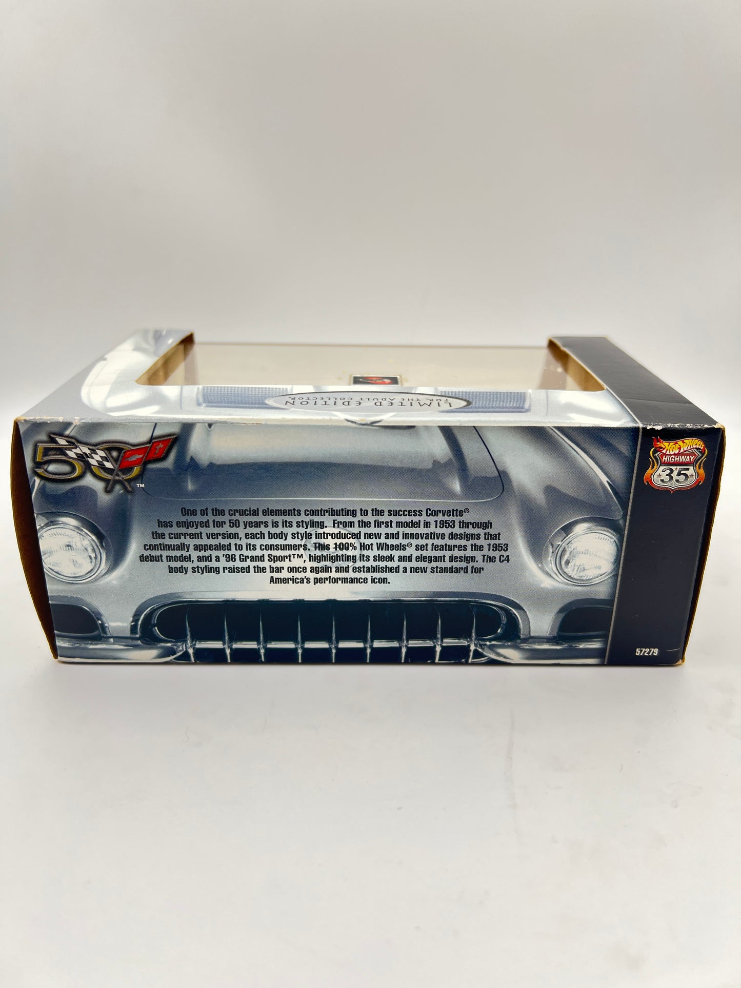 LIMITED EDITION HOT WHEELS ORIGINALS - 1953 CORVETTE / 96 GRAND SPORT - ACRYLIC CASE SEALED - DUAL CARS - RUBBER BAND RESIDUE DUE TO AGEING