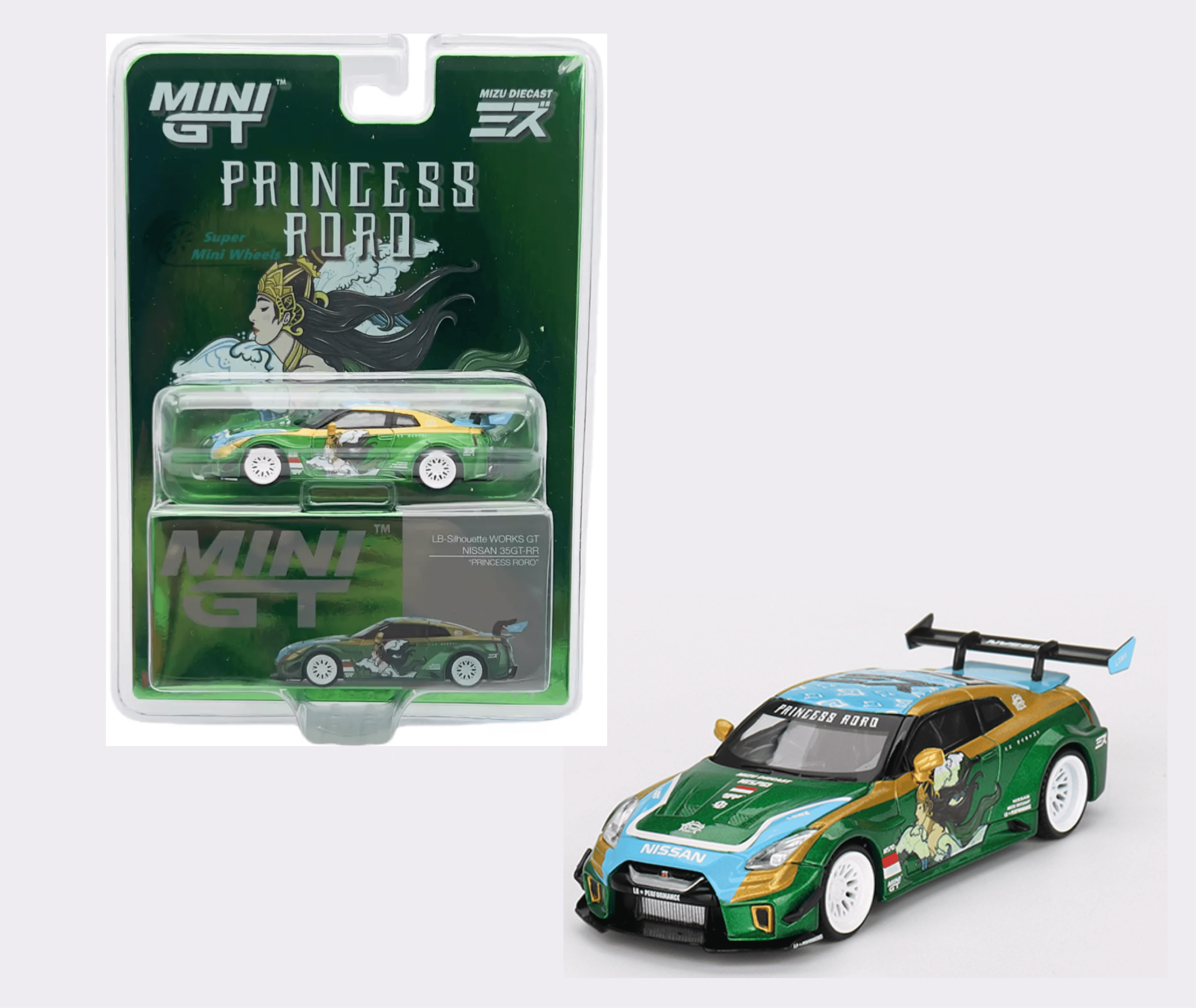 LBWK チェイスカーNISSAN 35GT-RR　PRINCESS RORO mini-gt-mizu-lb-super-