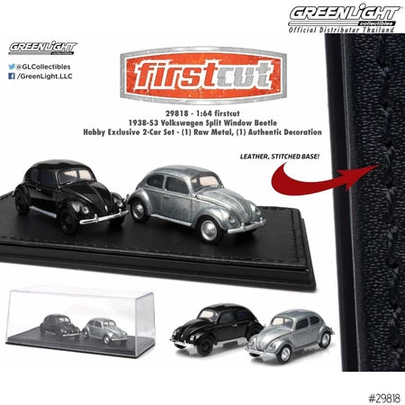 GREENLIGHT - 1938 VOLKSWAGEN SPLIT WINDOW BEETLE -WITH LEATHER BASE SEALED - ZX4