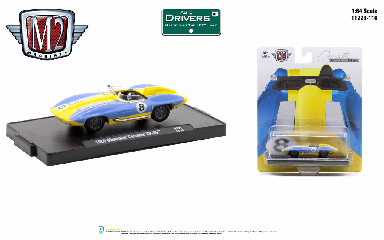 M2 - 1959 CHEVROLET CORVETTE XP-86 - YELLOW/BLUE - Its Fun- Hot wheels - matchbox - diecast