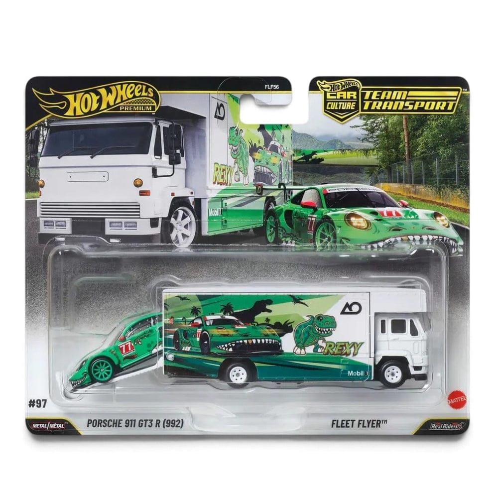 TEAM TRANSPORT - HOT WHEELS - PORSCHE 911 GT3 R (992) / FLEET FLYER - REXY- ZX1