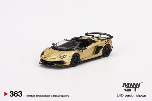 MINI GT - LAMBORGHINI AVENTADOR SVJ ROADSTER - ORO ELIOS - Its Fun- Hot wheels - matchbox - diecast