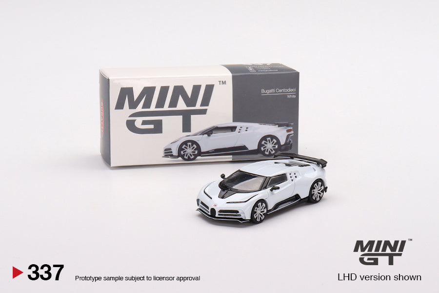 UNSEALED - MINI GT - BUGATTI CENTODIECI (WHITE ) - 337