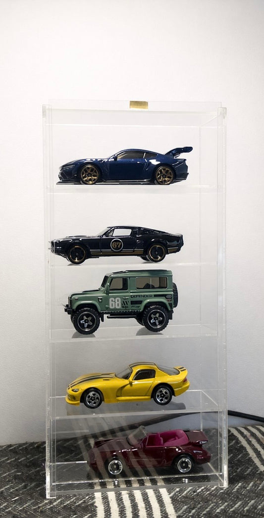 ACRYLIC SLIDE BOX FOR 5 CARS (1:64 SCALE)