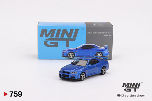 PRE-ORDER - Nissan Skyline GT-R (R34) V-Spec Bayside Blue