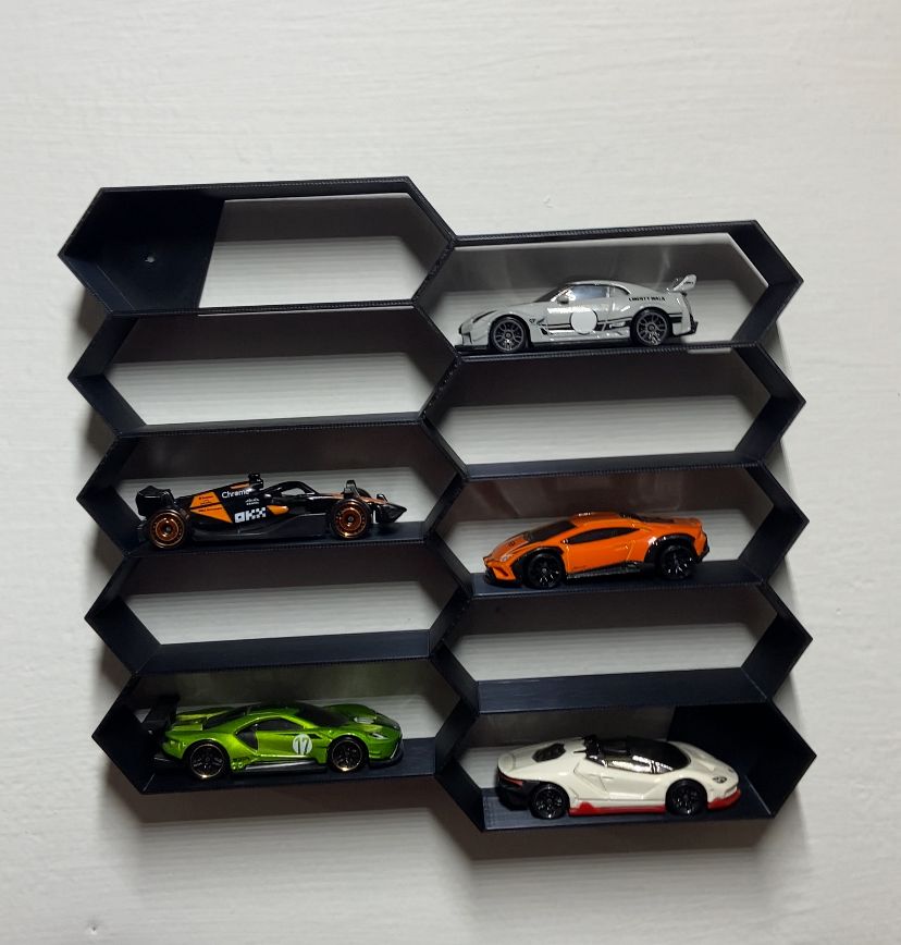 HONEYCOMB DESIGN WALL DECOR FOR 1:64 CARS - BLACK - Its Fun- Hot wheels - matchbox - diecast