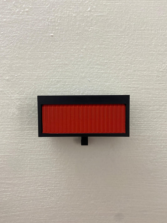 3D PRINTED GARAGE KEY HOLDER WITH OPENABLE DOOR - BLACK/RED - Its Fun- Hot wheels - matchbox - diecast