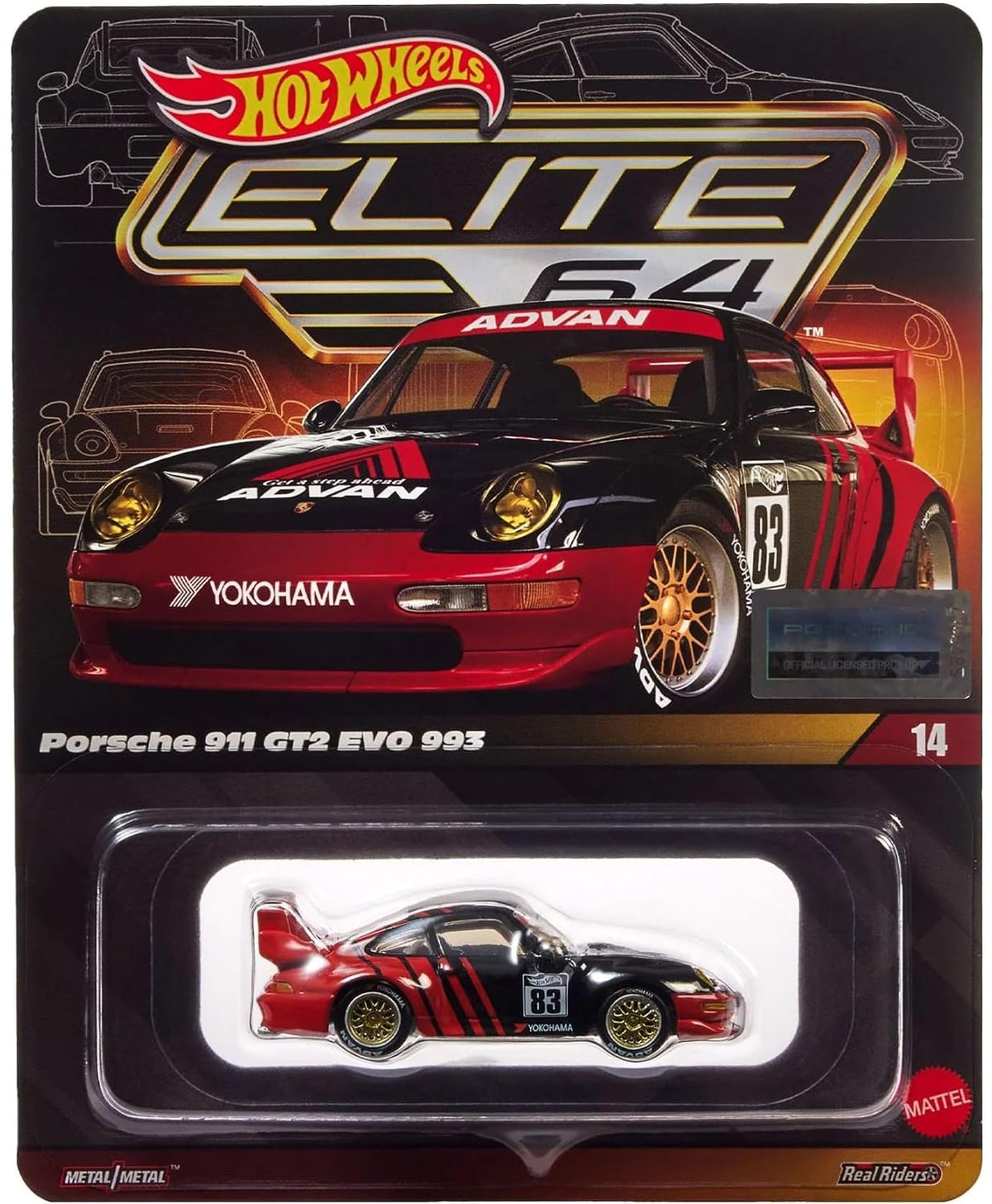 ELITE64 - HOT WHEELS - IMPORTED - PORSCHE 911 GT2 EVO 993 - ADVAN LIVERY