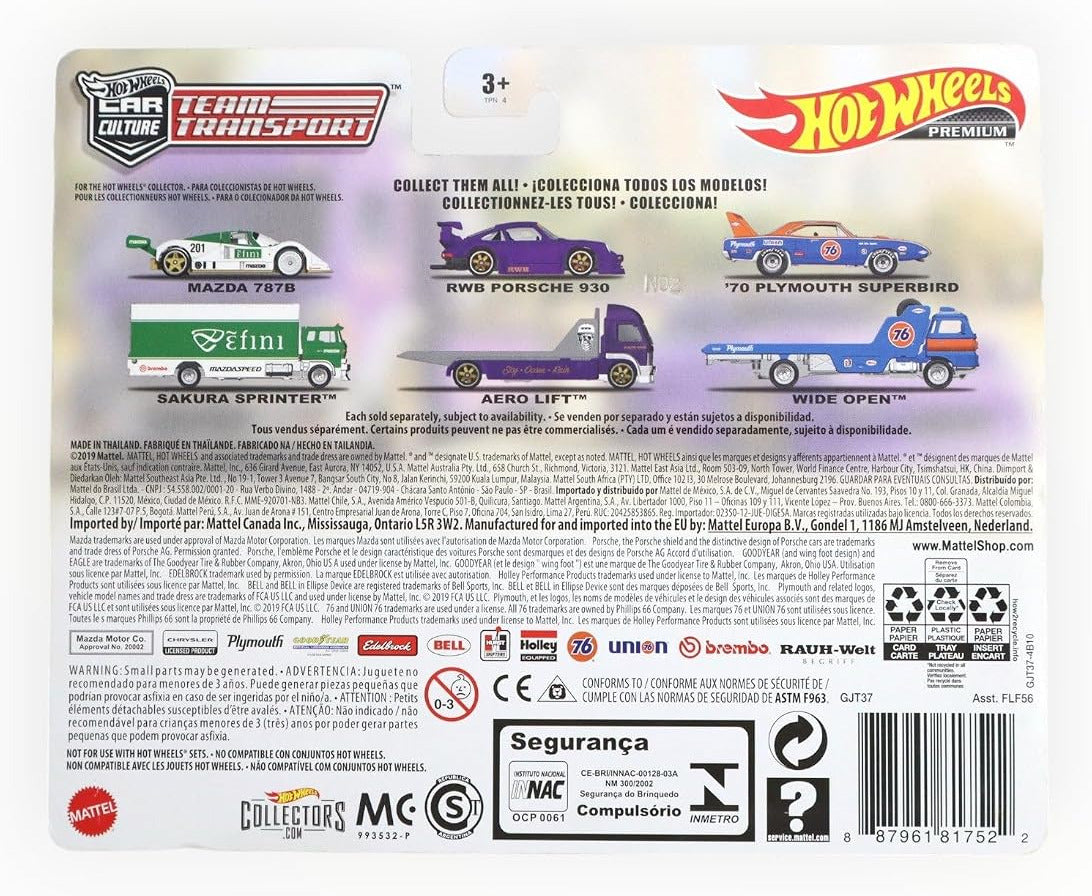 TEAM TRANSPORT - IMPORTED - HOT WHEELS -  RWB PORSCHE 930 / AERO LIFT (WITH PROTECTOR)