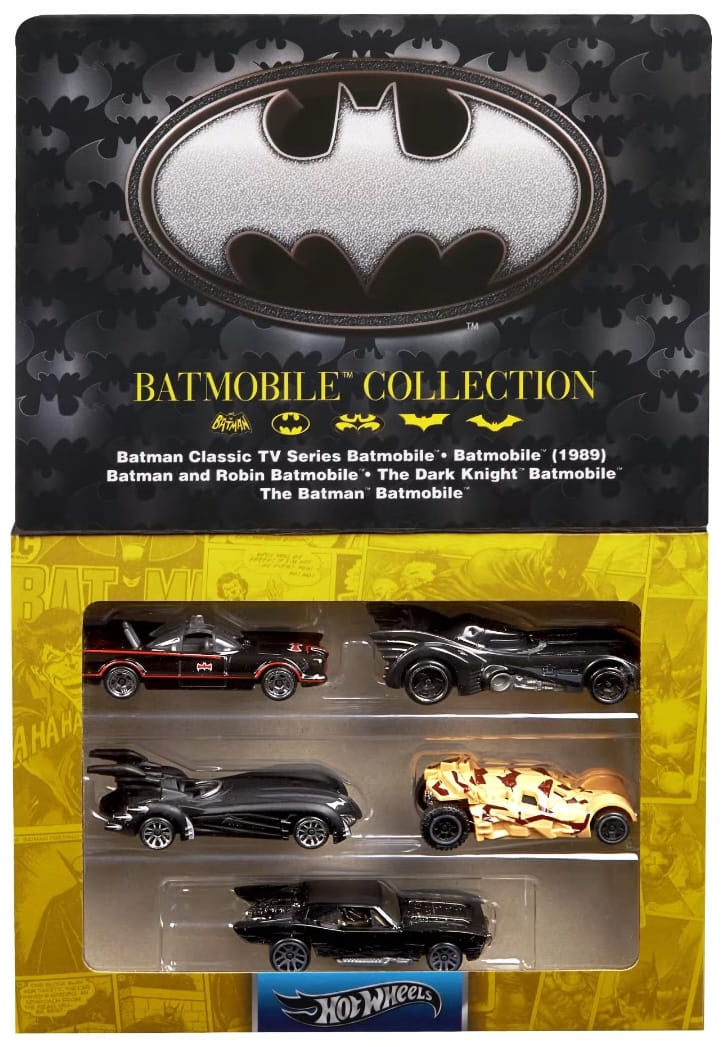 HOT WHEELS - BATMOBILE BOX - SILVER SERIES - SET OF 5 CARS - SEALED
