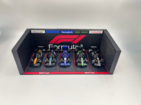 COMBO - IMPORTED FORMULA ONE  5 PACK (SEALED) + FORMULA 1 MINI PARKING DIAROMA 3D PRINTED