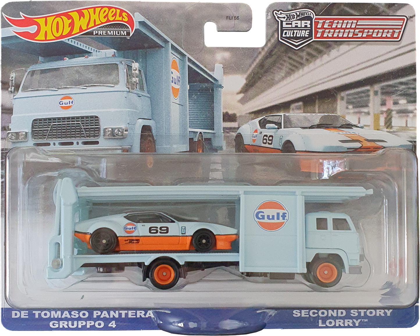 TEAM TRANSPORT - DE TOMASO PANTERA GROUPPO 4 / SECOND STORY LORRY - GULF - Its Fun- Hot wheels - matchbox - diecast