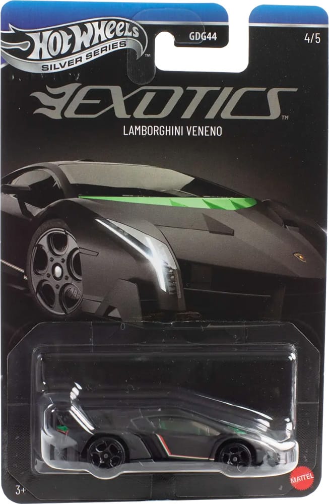 HOT WHEELS - EXOTICS - SILVER SERIES SET - LAFERRARI / LAMBORGHINI VENENO / CZINGER / MCLAREN ELVA / PAGANI UTOPIA