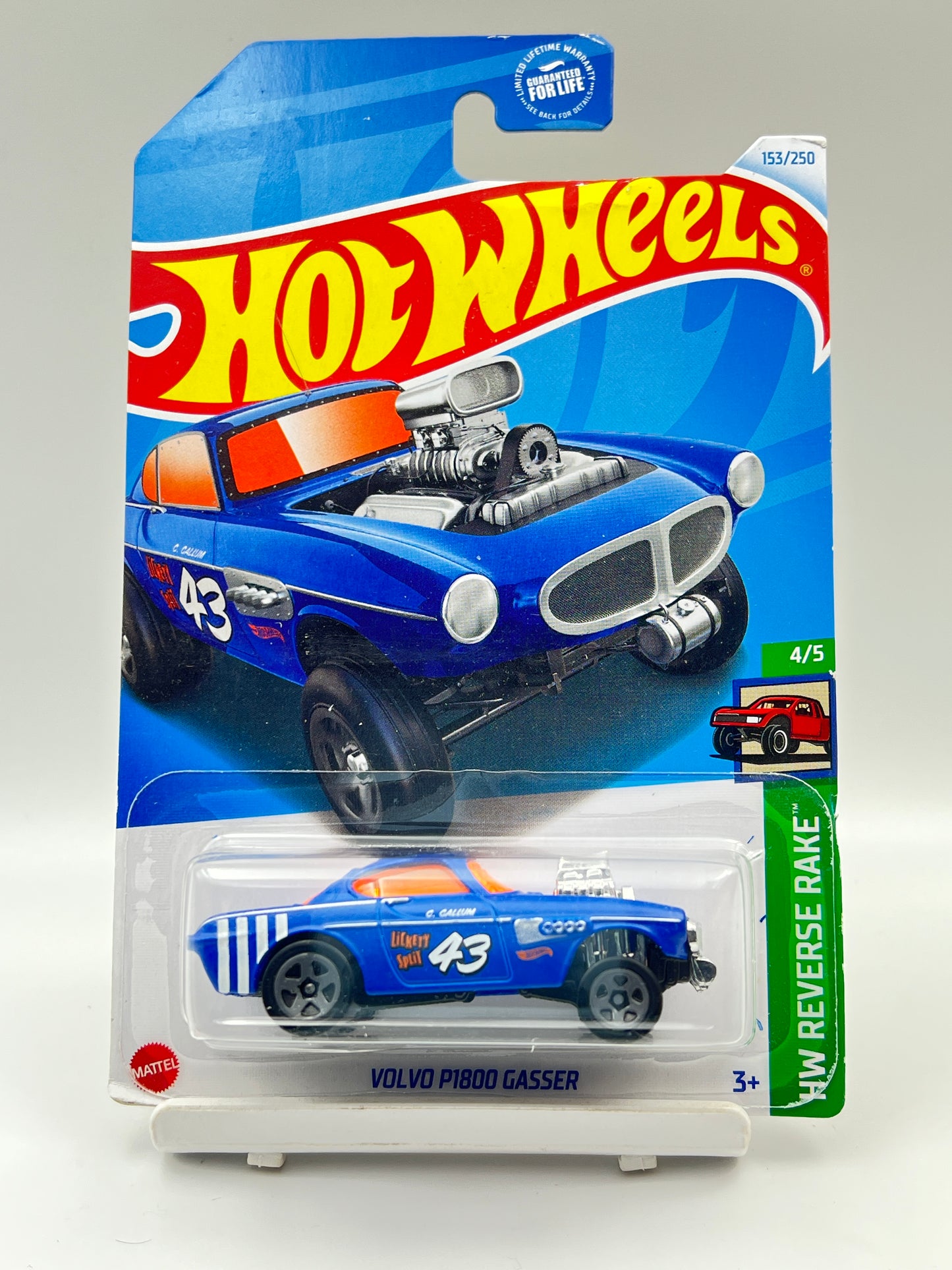 IMPORTED - HOT WHEELS -  VOLVO P1800 GASSER - BLUE - 6A