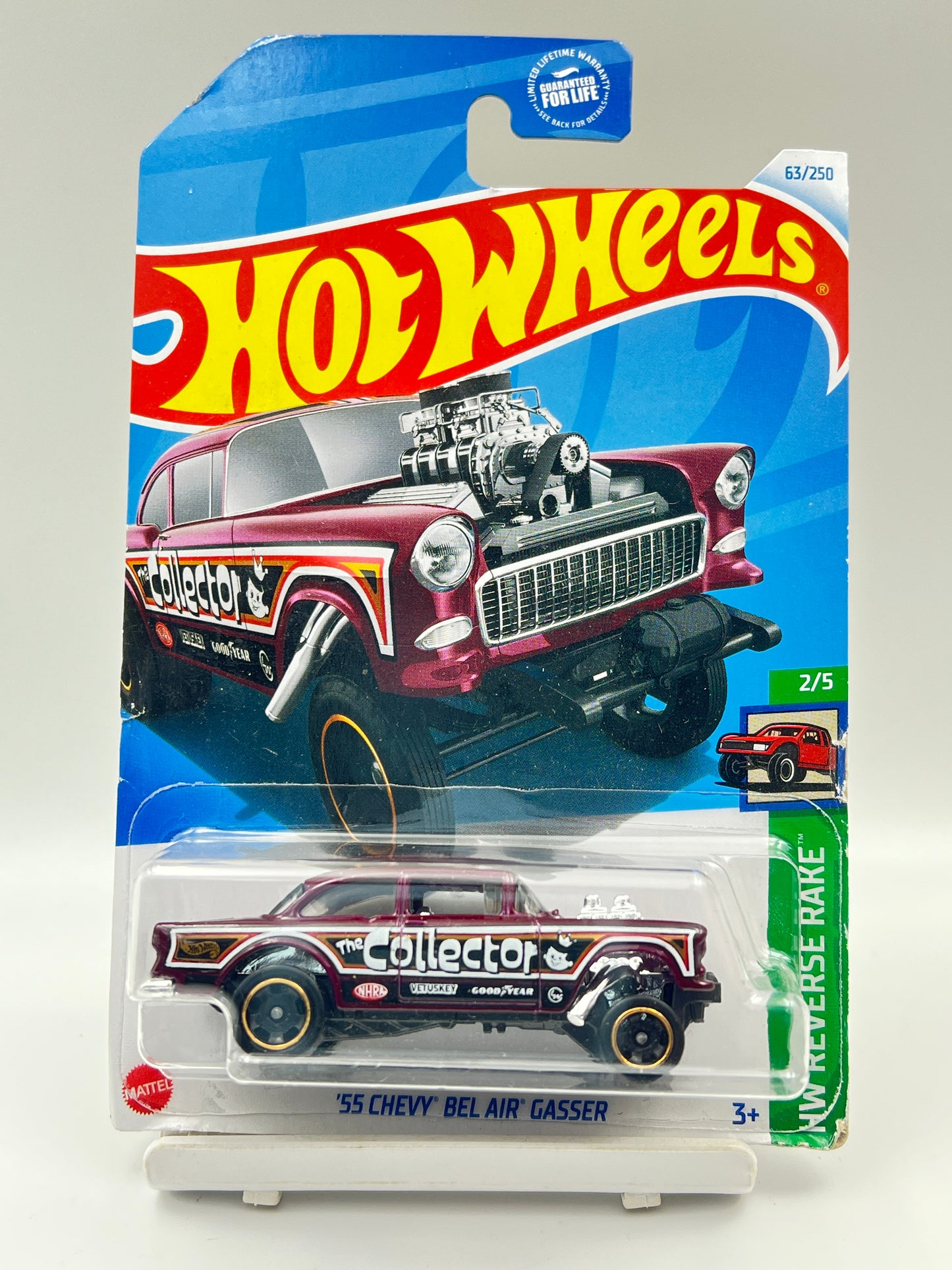 DAMAGED CARD - IMPORTED - HOT WHEELS -  55 CHEVY BEL AIR GASSER - 9B