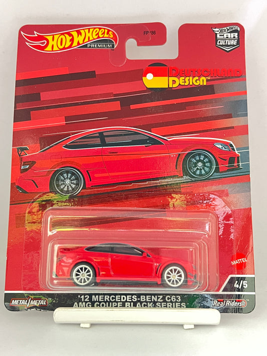 PREMIUM -CREASED CARD- DEUTSCHLAND DESIGN - 12 MERCEDES BENZ C63 AMG COUPE BLACK SERIES - 5A - Its Fun- Hot wheels - matchbox - diecast