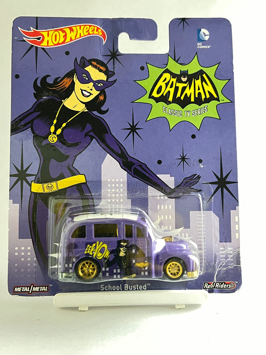 CREASED AT BOTTON - PREMIUM - BATMAN - SCHOOL BUSTED - 5C - Its Fun- Hot wheels - matchbox - diecast