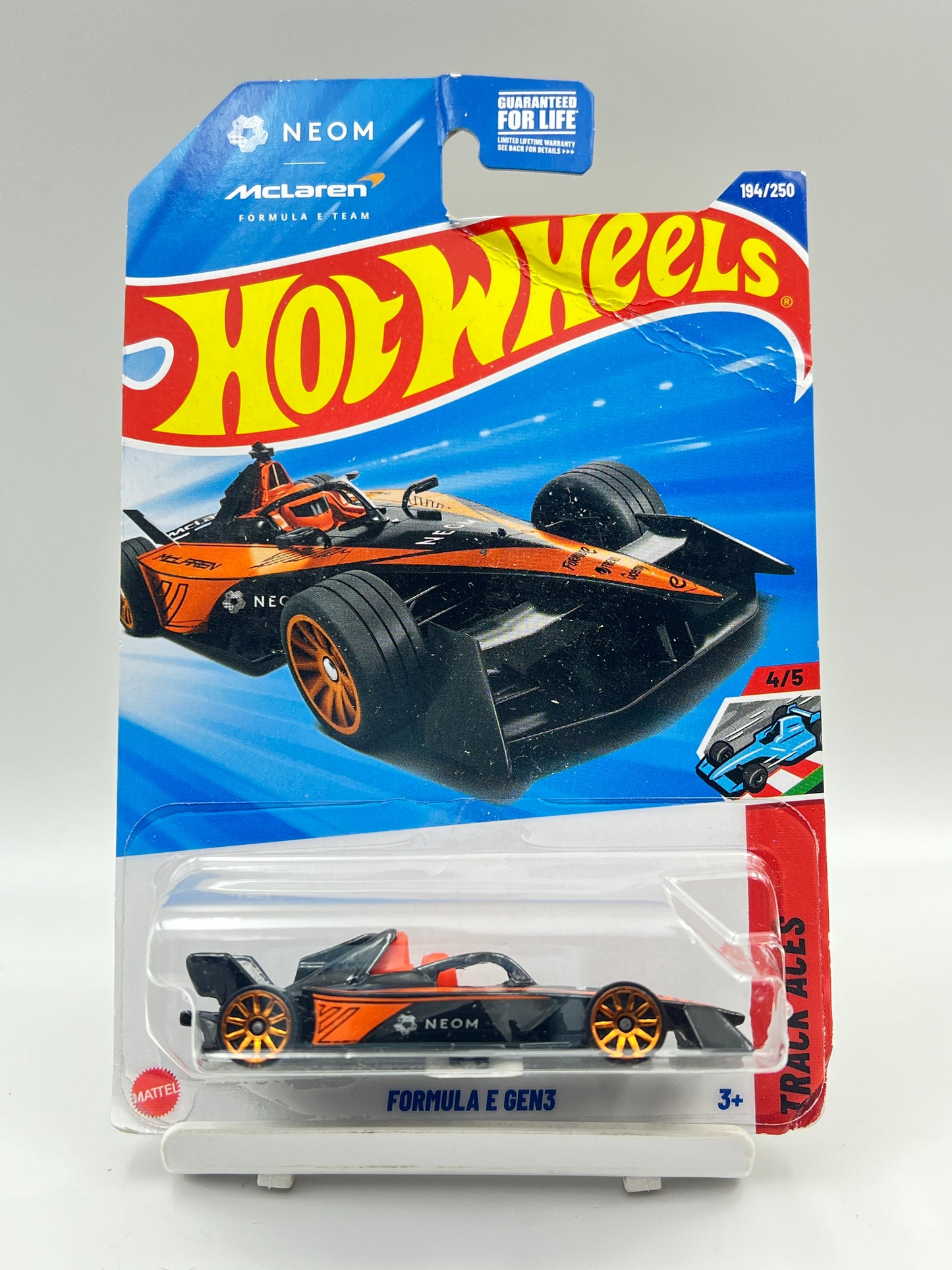 IMPORTED - HOT WHEELS -  DAMAGED CARD - FORMULA E GEN3 - MCLAREN - 9B