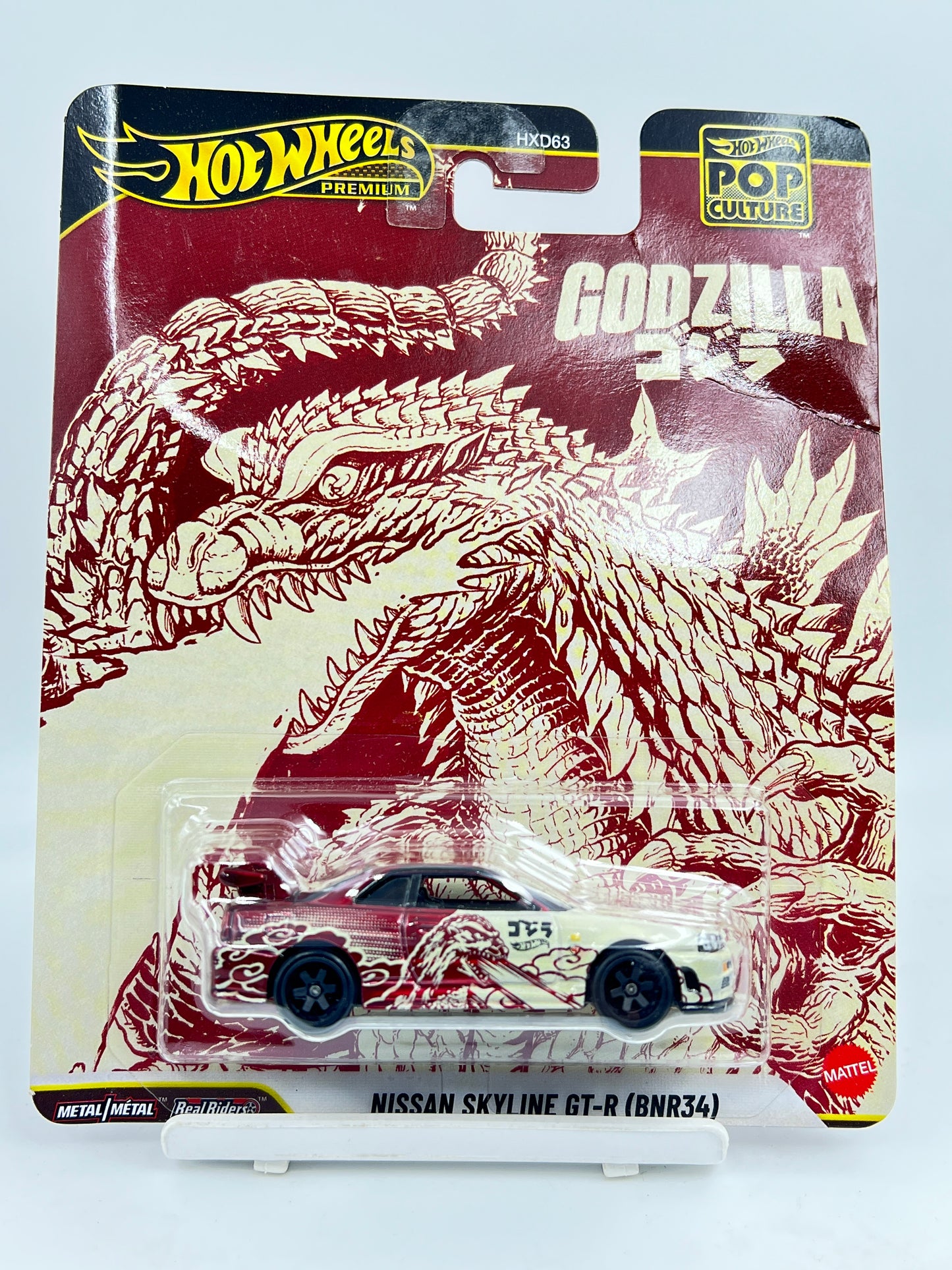 CARD DAMAGED - HOT WHEELS - PREMIUM - NISSAN SKYLINE GT-R (BNR34)- GODZILLA - 4G