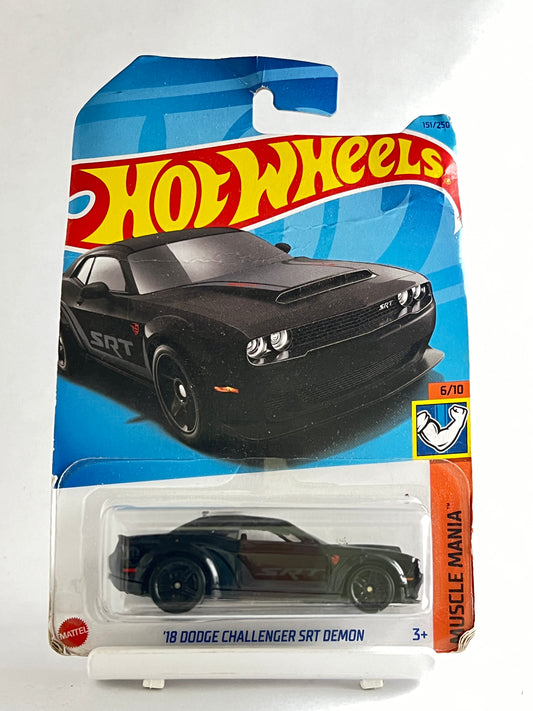 CREASED CARD - 18 DODGE CHALLENGER SRT DEMON - 4A - Its Fun- Hot wheels - matchbox - diecast