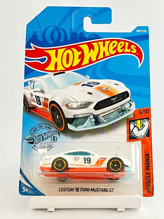 CUSTOM 18 FORD MUSTANG GT - GULF WHITE -4A - Its Fun- Hot wheels - matchbox - diecast