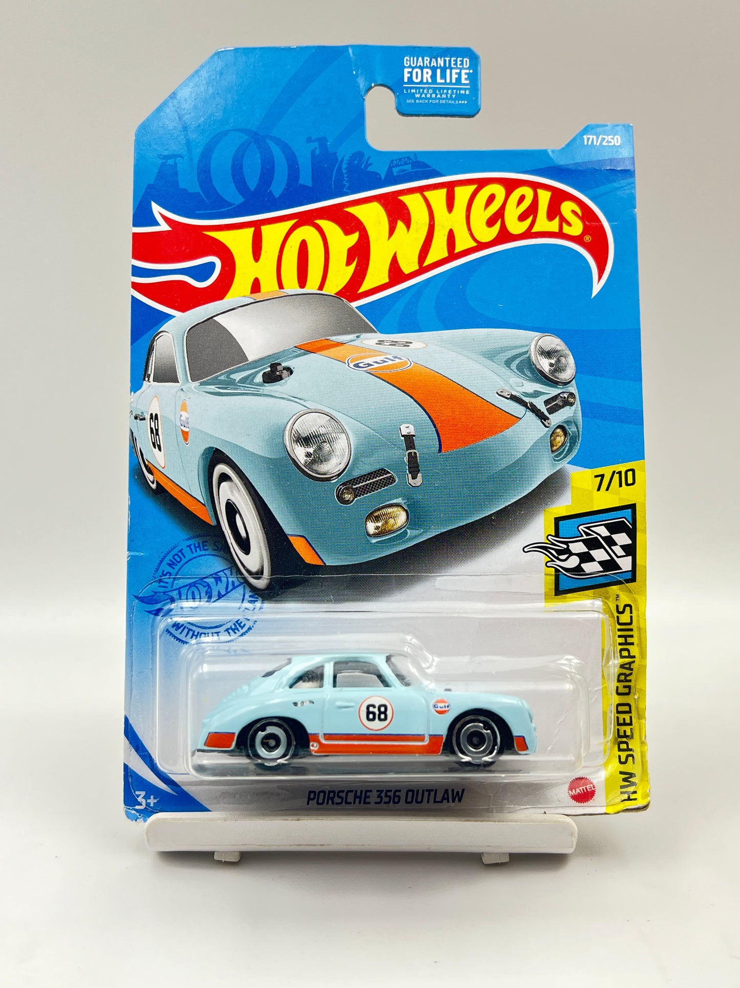 DAMAGED CARD - IMPORTED - HOT WHEELS -  GULF - PORSCHE 356 OUTLAW - 4B