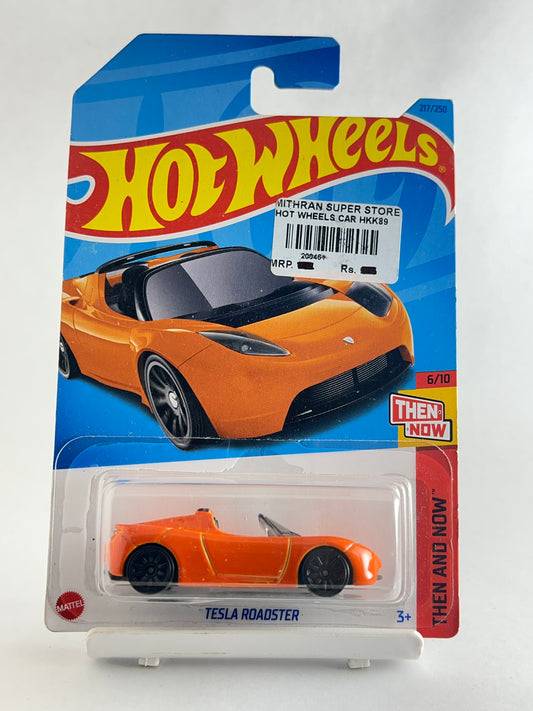 TESLA ROADSTER WITH STICKER ON CARD - 3C - Its Fun- Hot wheels - matchbox - diecast