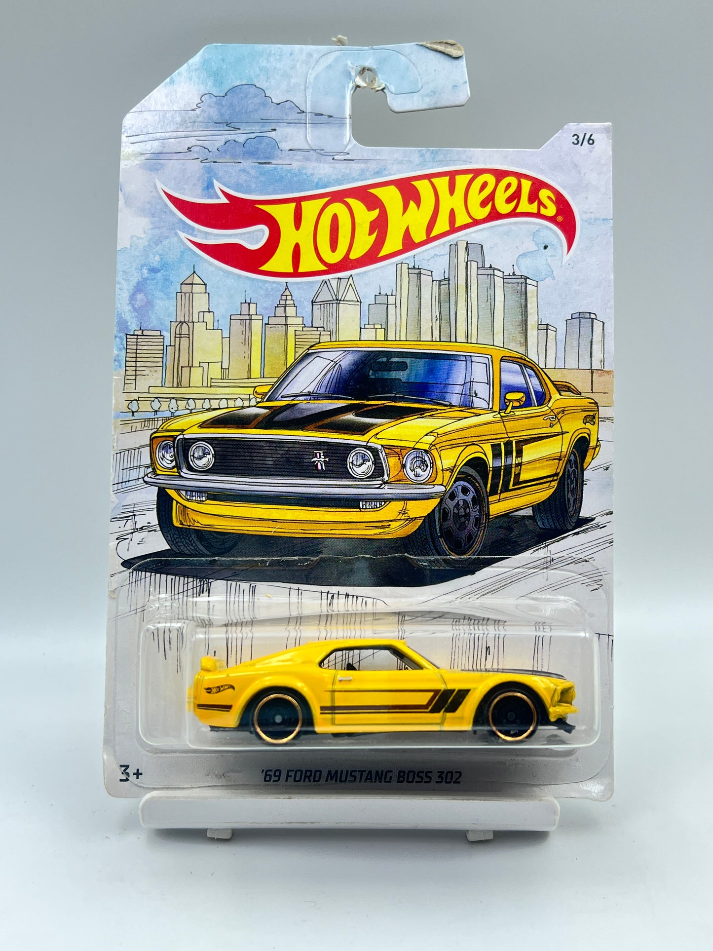 DAMAGED CARD - HOT WHEELS - 69 FORD MUSTANG BOSS 302 - 1B