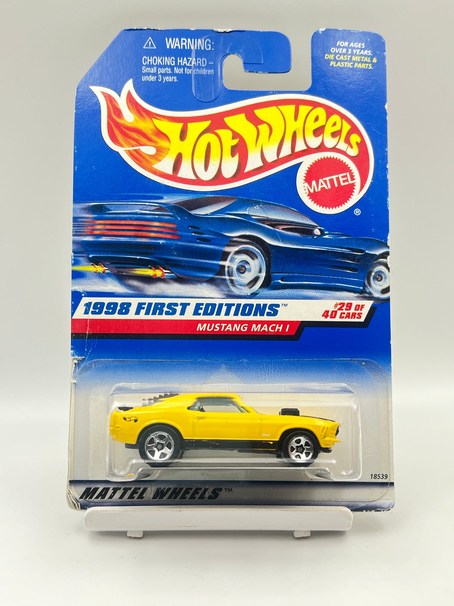 CARD DAMAGE - HOT WHEELS - MUSTANG MACH 1 - YELLOW - 1B