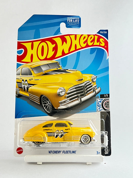 47BLISTER CRACK AT BOTTOM- CHEVY FLEETLINE -MOON EYES-  - 4D - Its Fun- Hot wheels - matchbox - diecast