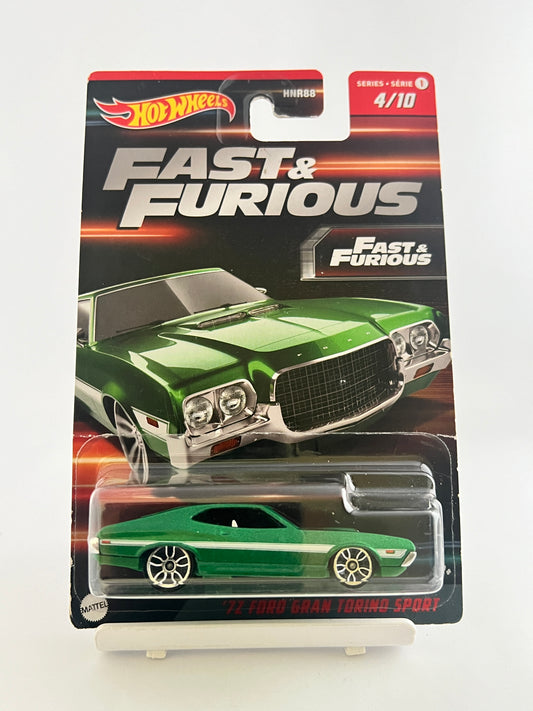 FAST AND FURIOUS - 72 FORD GRAN TORINO SPORT - DAMAGED CARD - 5D - Its Fun- Hot wheels - matchbox - diecast