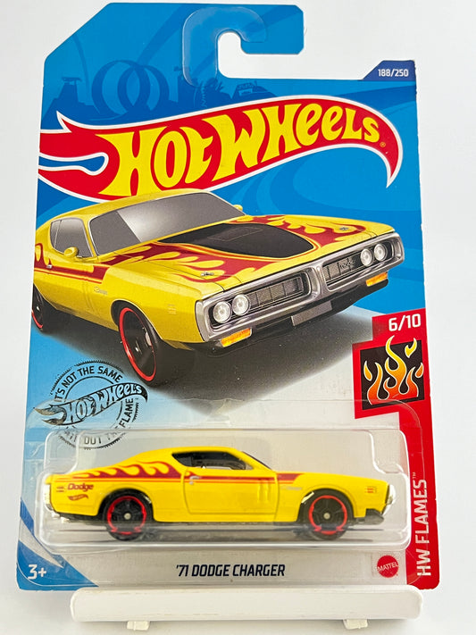 71 DODGE CHARGER - FLAMES -1B - Its Fun- Hot wheels - matchbox - diecast