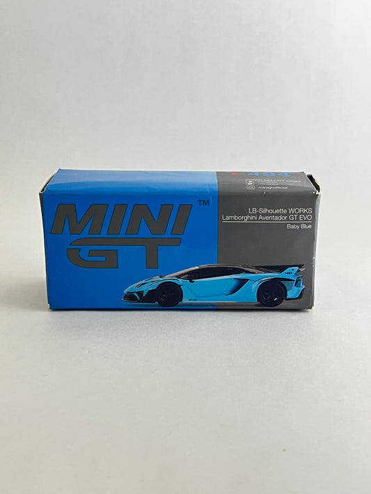 UNSEALED - MINI GT - LB SILHOUETTE WORKS LAMBORGHINI AVENTADOR GT EVO - Its Fun- Hot wheels - matchbox - diecast