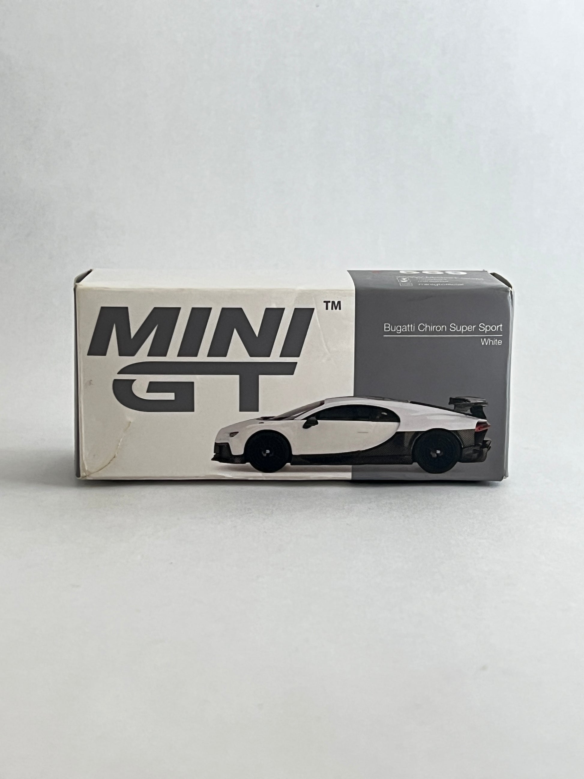 UNSEALED AND DAMAGED OUTER BOX - MINI GT - BUGATTI CHIRON SUPER SPORT - Its Fun- Hot wheels - matchbox - diecast