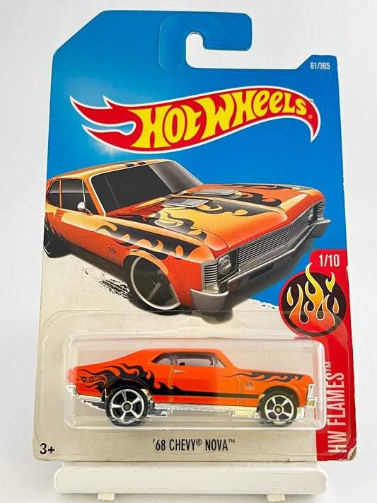 68 CHEVY NOVA -FLAMES-1D - Its Fun- Hot wheels - matchbox - diecast