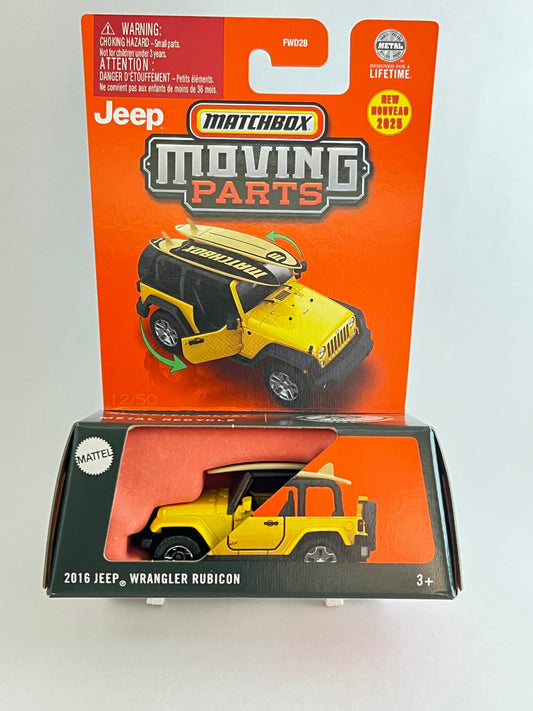 MATCHBOX MOVING PARTS - 2016 JEEP WRANGLER RUBICON - ZX3 - Its Fun- Hot wheels - matchbox - diecast